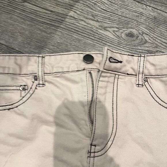 Forever 21 Womens Small White Denim Skirt With Pockets Zipper and Button - Picture 3 of 4